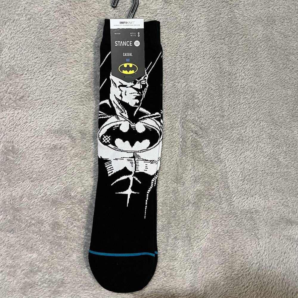 Stance Batman Graphic Socks Mens Small Black Crew Casual DC Comics INFIKNIT